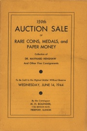 159th auction sale of rare coins, medals, and paper money. [06/14/1944]