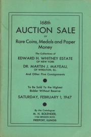 168th auction sale of rare coins, medals, and paper money. [02/01/1947]