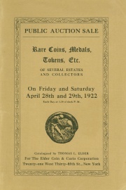 Public auction sale : fine coins, medals, tokens, paper money, etc. [04/28/1922]